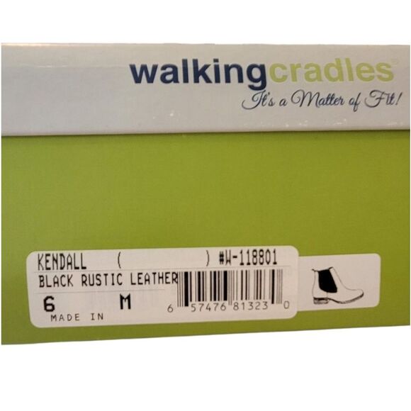 Walking Cradles Kendall  Black Leather Ankle Booties Size 6 M - Picture 8 of 8